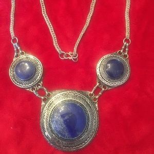 Necklace / Lapis and Silver 50% off all jewelry for s limited time